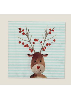 Serwetki świąteczne Reindeer Stripes 20 szt. ze sklepu dekoria.pl w kategorii Dekoracje bożonarodzeniowe - zdjęcie 186753679