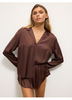 Mohito - Czekoladowa góra od piżamy - ciemnobrązowy - id: 987GK-89X - marki Mohito - 186754115 Mohito - Czekoladowa góra od piżamy - ciemnobrązowy ze sklepu Mohito w kategorii Piżamy damskie - zdjęcie 186754115