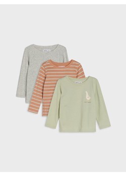 Sinsay - Koszulki z długimi rękawami 3 pack - zielony ze sklepu Sinsay w kategorii Kaftaniki i bluzki - zdjęcie 186755329