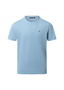 Napapijri T-shirt męski Mężczyźni Bawełna jasnoniebieski jednolity ze sklepu vangraaf w kategorii T-shirty męskie - zdjęcie 186757616