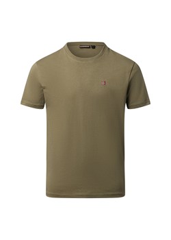 Napapijri T-shirt męski Mężczyźni Bawełna oliwkowy jednolity ze sklepu vangraaf w kategorii T-shirty męskie - zdjęcie 186757617