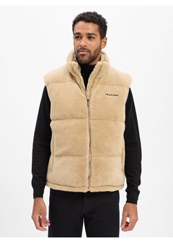 PEGADOR Męska kamizelka z pluszowego futra - Landin Mężczyźni Sztuczne włókno beżowy jednolity ze sklepu vangraaf w kategorii Kamizelki męskie - zdjęcie 186757636