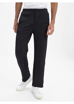 BOSS Green Męskie spodnie dresowe - Mirror Long Mężczyźni czarny wypukły wzór tkaniny ze sklepu vangraaf w kategorii Spodnie męskie - zdjęcie 186757639