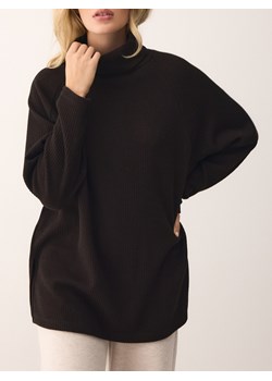 Reserved - Długa bluza z golfem - ciemnobrązowy ze sklepu Reserved w kategorii Bluzy damskie - zdjęcie 186758009
