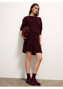 Mohito - Bordowa spódnica mini - kasztanowy - id: 543EQ-83X - marki Mohito - 186758678 Mohito - Bordowa spódnica mini - kasztanowy ze sklepu Mohito w kategorii Spódnice - zdjęcie 186758678