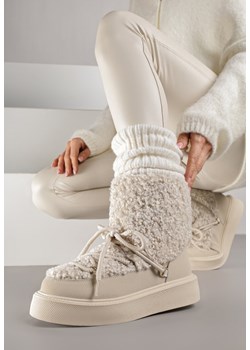 Beżowe Śniegowce z Futerkiem Typu Teddy Allere ze sklepu renee.pl w kategorii Śniegowce damskie - zdjęcie 186759049