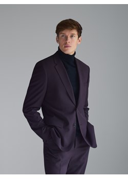 Reserved - Marynarka slim fit z domieszką wiskozy - mahoniowy ze sklepu Reserved w kategorii Marynarki męskie - zdjęcie 186760026