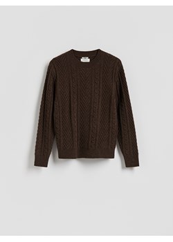 Reserved - Sweter z wełną - brązowy ze sklepu Reserved w kategorii Swetry męskie - zdjęcie 186765446