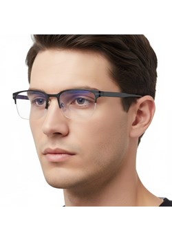 Męskie okulary zerówki Blue Light+Antyrefleks STL281A czarny/grafit ze sklepu Stylion w kategorii Okulary zerówki męskie - zdjęcie 186766667