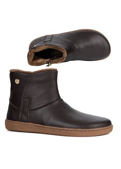 Buty Damskie botki barefoot skórzane ocieplane na zamek Olivier 202MP brązowe ze sklepu butyolivier w kategorii Botki - zdjęcie 186767216