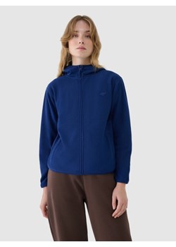 Damski polar rozpinany z kapturem 4F 4FWSS25TFLEF323 - granatowy ze sklepu Sportstylestory.com w kategorii Bluzy damskie - zdjęcie 186767258
