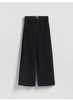 Reserved - Jeansy wide leg z domieszką wełny - czarny ze sklepu Reserved w kategorii Jeansy damskie - zdjęcie 186772778