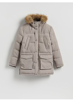 Reserved - Pikowana parka z kapturem - beżowy - id: 7142H-80X - marki Reserved - 186775177 Reserved - Pikowana parka z kapturem - beżowy ze sklepu Reserved w kategorii Parki męskie - zdjęcie 186775177