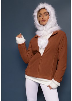 Brązowy Casualowy Polar Dannira ze sklepu renee.pl w kategorii Bluzy damskie - zdjęcie 186775528