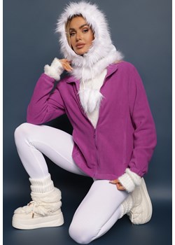 Fioletowy Casualowy Polar Dannira ze sklepu renee.pl w kategorii Bluzy damskie - zdjęcie 186775538
