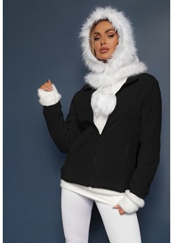 Czarny Casualowy Polar Dannira ze sklepu renee.pl w kategorii Bluzy damskie - zdjęcie 186775548