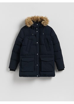 Reserved - Pikowana parka z kapturem - granatowy - id: 7142H-59X - marki Reserved - 186775685 Reserved - Pikowana parka z kapturem - granatowy ze sklepu Reserved w kategorii Parki męskie - zdjęcie 186775685