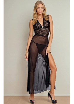 Długa koszula nocna z tiulowej siateczki i stringi Elmira, Kolor czarny, Rozmiar S, DKaren - id: 64584 - marki DKAREN - 186776936 Długa koszula nocna z tiulowej siateczki i stringi Elmira, Kolor czarny, Rozmiar S, DKaren ze sklepu Intymna w kategorii Bielizna nocna - zdjęcie 186776936