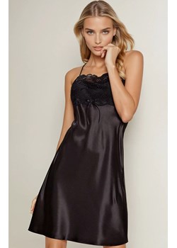 Czarna satynowa koszulka nocna na ramiączkach Ismena, Kolor czarny, Rozmiar S, DKaren - id: 64326 - marki DKAREN - 186776948 Czarna satynowa koszulka nocna na ramiączkach Ismena, Kolor czarny, Rozmiar S, DKaren ze sklepu Intymna w kategorii Bielizna nocna - zdjęcie 186776948