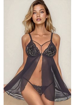 Czarna zmysłowa koszulka babydoll i stringi Maya, Kolor czarny, Rozmiar S, Anais ze sklepu Intymna w kategorii Koszule nocne - zdjęcie 186776976