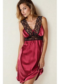 Satynowa koszulka nocna z koronką bordowa Maya, Kolor bordowo-czarny, Rozmiar S, DKaren - id: 64369 - marki DKAREN - 186776979 Satynowa koszulka nocna z koronką bordowa Maya, Kolor bordowo-czarny, Rozmiar S, DKaren ze sklepu Intymna w kategorii Bielizna nocna - zdjęcie 186776979