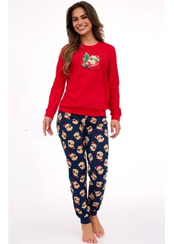 Bawełniana świąteczna piżama damska z misiem Teddy 671/422, Kolor czerwono-granatowy, Rozmiar 2XL, Cornette ze sklepu Intymna w kategorii Piżamy damskie - zdjęcie 186777047