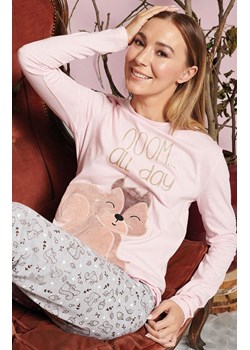 Długa piżama damska różowo-szara CHIC, Kolor różowo-szary, Rozmiar XL, Sorbetto - id: 220692 - marki Sorbetto - 186777399 Długa piżama damska różowo-szara CHIC, Kolor różowo-szary, Rozmiar XL, Sorbetto ze sklepu Intymna w kategorii Piżamy damskie - zdjęcie 186777399