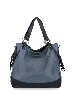 Uniwersalna Torebka Damska XL firmy Hernan HB982 Jasno Niebieska/Granatowa ze sklepu PaniTorbalska w kategorii Torby Shopper bag - zdjęcie 186777967
