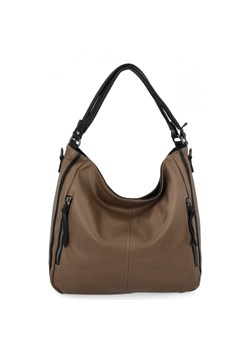 Uniwersalna Torebka Damska XL Na Co Dzień firmy Hernan HB0379 Ziemista/Czarna ze sklepu PaniTorbalska w kategorii Torby Shopper bag - zdjęcie 186778225