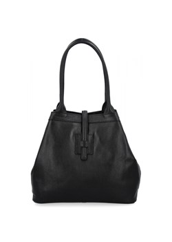 Elegancka Torebka Skórzana Shopper Bag 208S Czarna ze sklepu PaniTorbalska w kategorii Torby Shopper bag - zdjęcie 186778298