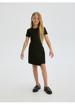 Reserved - Gładka spódnica z zakładką - czarny ze sklepu Reserved w kategorii Spódnice dziewczęce - zdjęcie 186778566