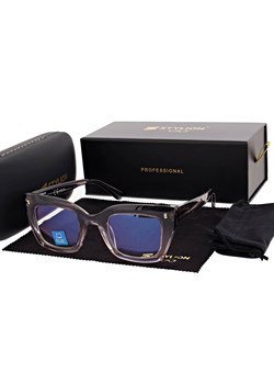 Damskie okulary +3.00 do czytania i komputera z filtrem Blue Light STL286 szary/fiolet ze sklepu Stylion w kategorii Okulary korekcyjne damskie - zdjęcie 186778718