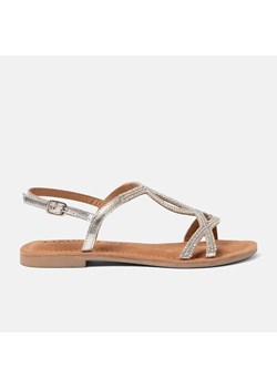Lazamani Skórzane sandały w kolorze srebrnym ze sklepu Limango Polska w kategorii Sandały damskie - zdjęcie 186778955