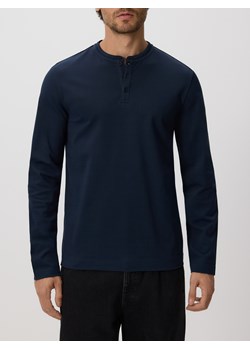 Reserved - Bawełniany longsleeve slim - granatowy ze sklepu Reserved w kategorii T-shirty męskie - zdjęcie 186779645