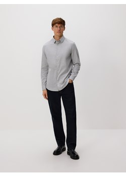 Reserved - Bawełniana koszula slim fit - jasnoszary ze sklepu Reserved w kategorii Koszule męskie - zdjęcie 186782986