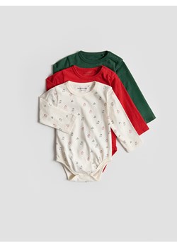 Reserved - Bawełniane body 3 pack - czerwony - id: 610FP-33X - marki Reserved - 186783468 Reserved - Bawełniane body 3 pack - czerwony ze sklepu Reserved w kategorii Body niemowlęce - zdjęcie 186783468
