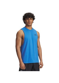 Męski top treningowy Under Armour UA LEFT CHEST CUT OFF TANK - niebieski ze sklepu Sportstylestory.com w kategorii T-shirty męskie - zdjęcie 186786118