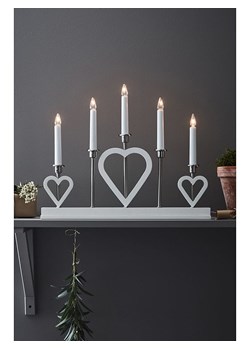 Marksljöd Lampa adwentowa &quot;Melissa&quot; w kolorze biało-srebrnym - 47 x 36 cm ze sklepu Limango Polska w kategorii Dekoracje bożonarodzeniowe - zdjęcie 186789519