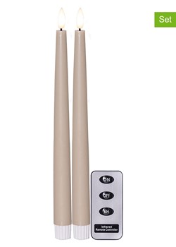 STAR Trading Świece LED (2 szt.) &quot;Flamme Slim&quot; w kolorze beżowym - wys. 28,5 cm ze sklepu Limango Polska w kategorii Świece i dyfuzory - zdjęcie 186789576