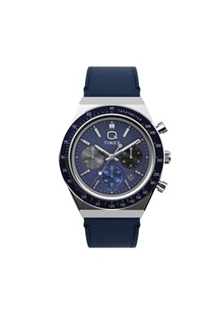 Timex Zegarek Q Diver Inspired Chronograph TW2Y36100 Granatowy ze sklepu MODIVO w kategorii Zegarki - zdjęcie 186791678