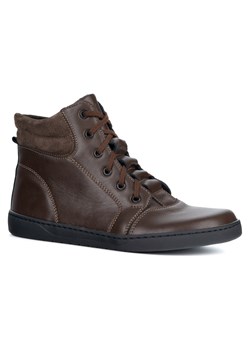 Buty damskie barefoot brązowe skórzane Olivier WINTER brązowe za kostkę z zamkiem ze sklepu butyolivier w kategorii Półbuty damskie - zdjęcie 186793179