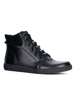 Buty damskie barefoot zimowe skórzane Olivier WINTER czarne za kostkę z zamkiem ze sklepu butyolivier w kategorii Półbuty damskie - zdjęcie 186793185