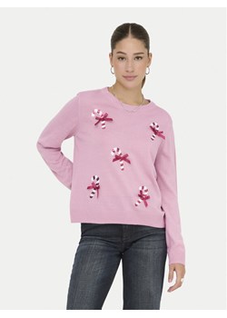 ONLY Sweter Xmas Shine 15355004 Różowy Regular Fit ze sklepu MODIVO w kategorii Swetry damskie - zdjęcie 186795388