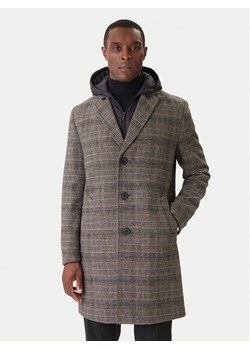 KARL LAGERFELD Płaszcz wełniany 455733 554755 Szary Regular Fit ze sklepu MODIVO w kategorii Płaszcze męskie - zdjęcie 186795557