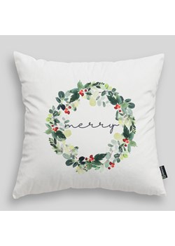 Poszewka na poduszkę Merry Wreath 43x43 cm ze sklepu dekoria.pl w kategorii Dekoracje bożonarodzeniowe - zdjęcie 186797005