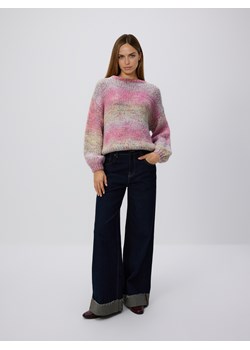 Reserved - Sweter z obniżoną linią ramion - różowy ze sklepu Reserved w kategorii Swetry damskie - zdjęcie 186797615