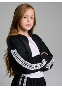 Sinsay - Rozpinana bluza z lampasami - czarny ze sklepu Sinsay w kategorii Bluzy dziewczęce - zdjęcie 186799175