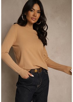 Brązowy Casualowy Sweter z Półgolfem w Minimalistycznym Stylu Seorienne ze sklepu renee.pl w kategorii Swetry damskie - zdjęcie 186800788
