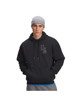 Męska bluza nierozpinana z kapturem Under Armour UA Icon Flc Graphic Top - czarna ze sklepu Sportstylestory.com w kategorii Bluzy męskie - zdjęcie 186801295