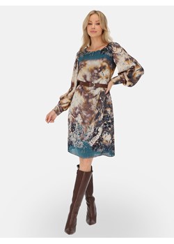 Sukienka midi w artystyczny wzór z falbanami Potis & Verso Tera ze sklepu Eye For Fashion w kategorii Sukienki - zdjęcie 186802738